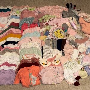 0–6 Month Baby Girl Clothing Bundle – Large Lot 💕